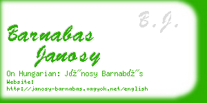 barnabas janosy business card